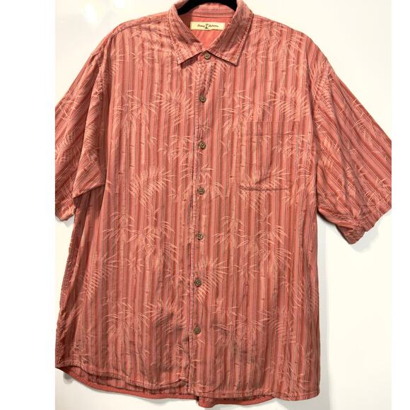 Tommy Bahama Silk Cotton Button Up Short Sleeve Casual Tropical Mens Size XL - Picture 1 of 7